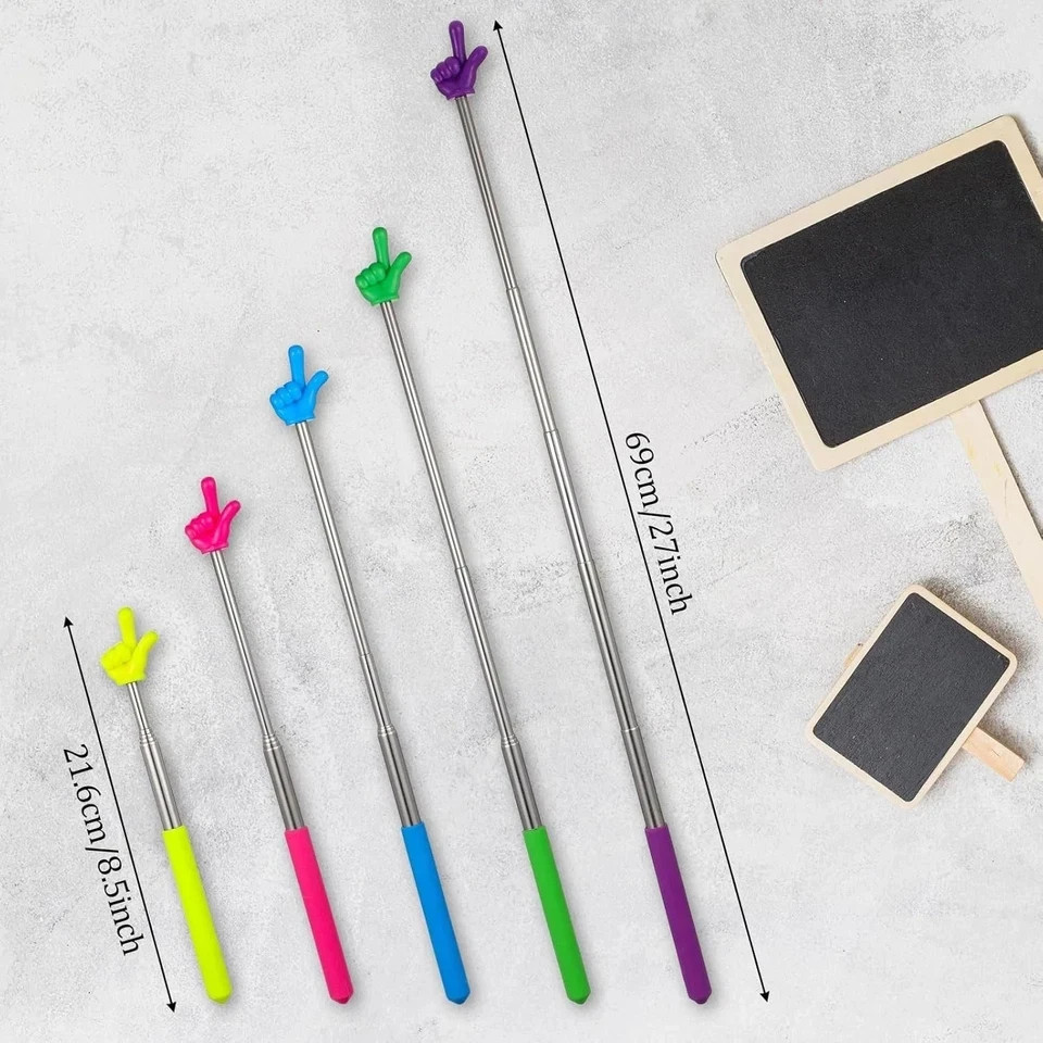 5 Pcs Telescopic Teacher Pointer Extendable Finger Pointer Stick For Classroom