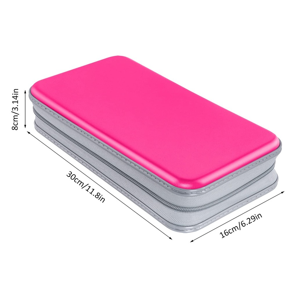 Siveit CD Case Holder, 80 Capacity CD/DVD Holders 80 Capacity, Pink