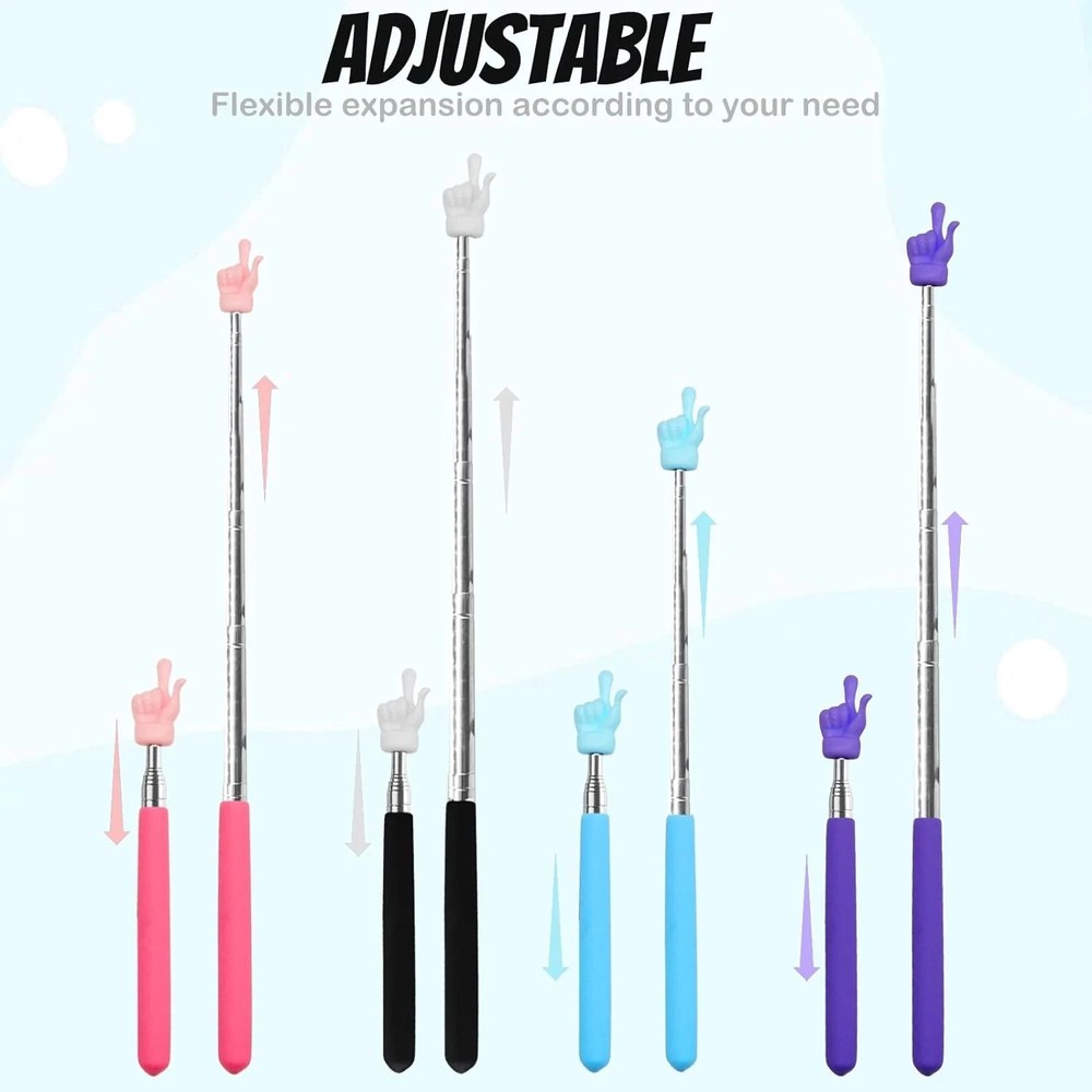 4Pcs Telescopic Teachers Pointer, Mini Extendable Hand Pointer Finger...