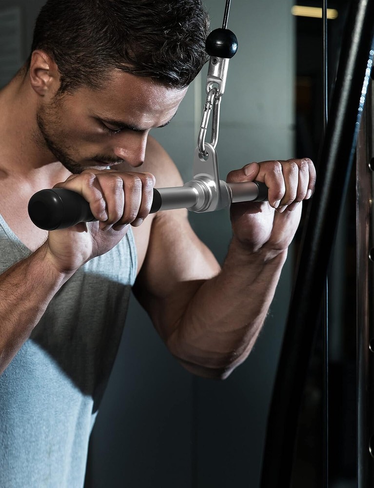 triceps pull down attachment, home gym cable machine accessories.