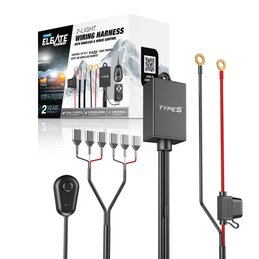 TYPE S - Elevate 2-Light Output Wiring Harness - Wireless Remote or Wired Contro