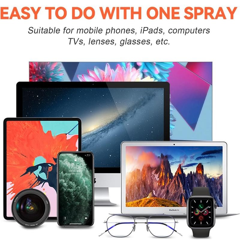 2-in-1 Microfiber Screen Cleaner Spray Bottle Mobile Phone Tablet Computer Wipe