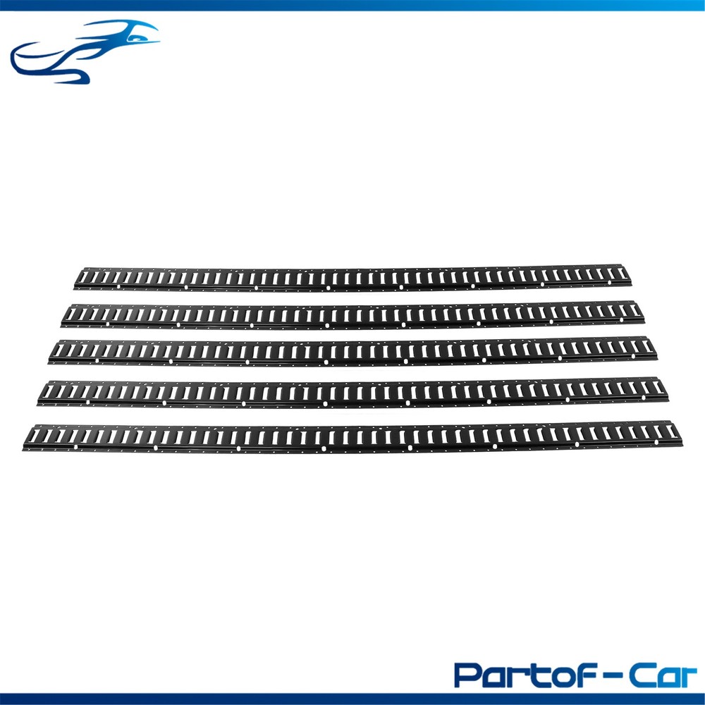 Black 5 Pack 96" E Track Rail Sections For Large Trailers And Vans Tie Down