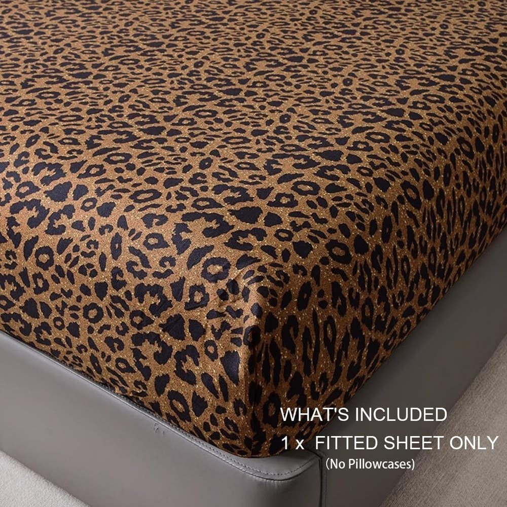 100% Soft Microfiber Leopard Pattern Fitted Bed 15" Deep Pocket Queen Size-1 ...