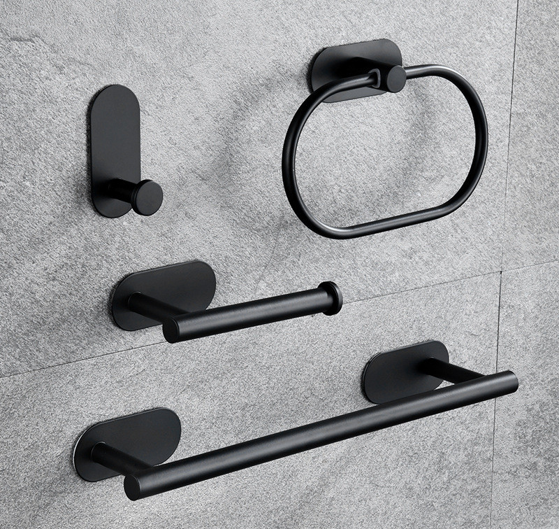 4 Piece  Bath Accessories Bathroom Hardware Set Towel Bar Set - Matte Black