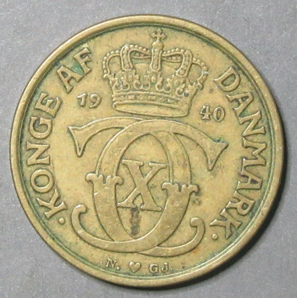 DENMARK 1940 ONE KR0NE PLEASING XF