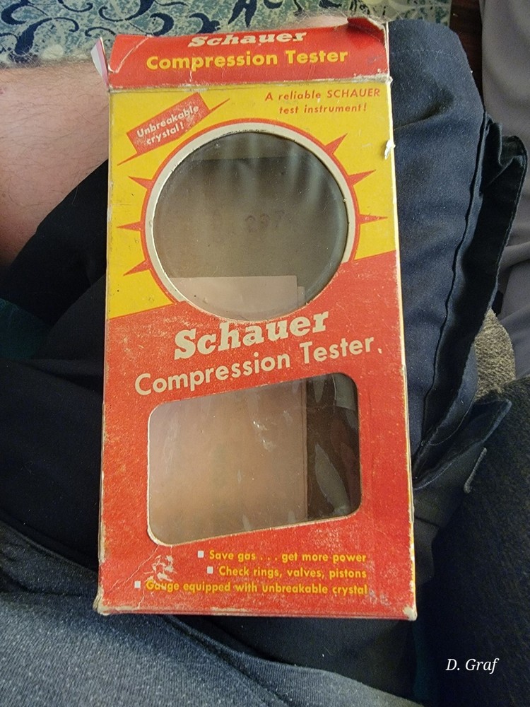 Vintage Schauer USA Compression Tester Untested, Original Box And Paperwork
