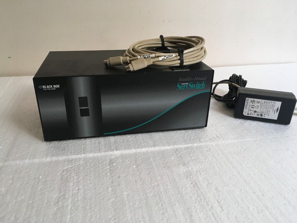 BLACK BOX SERVSWITCH WIZARD MULTI HEAD ~ SW614A SSW2D W/ POWER ADAPTER