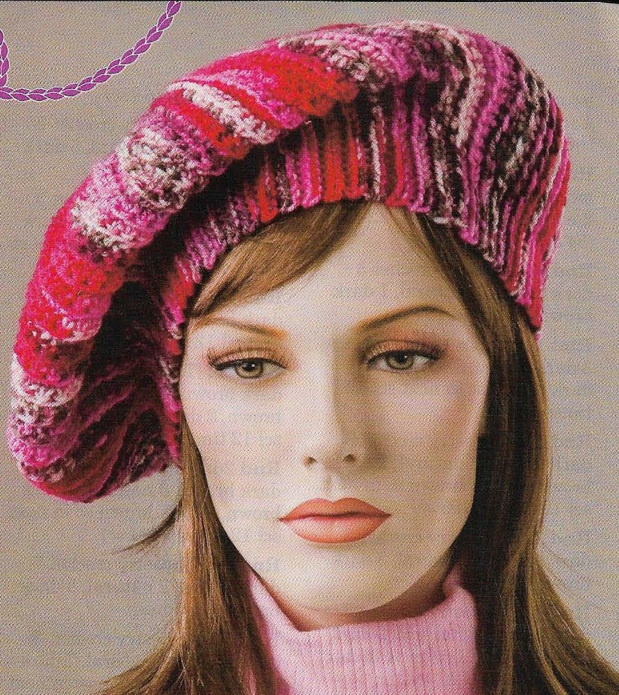 SLIP STITCH BERET HAT WOMEN'S CROCHET PATTERN INSTRUCTIONS
