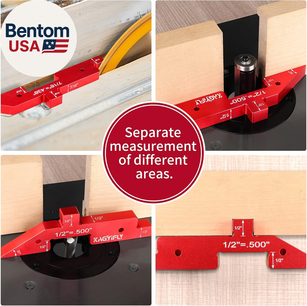 Router Table Setup Bars, 7Pcs Aluminum Precision Setup Blocks Height Gauge Set f
