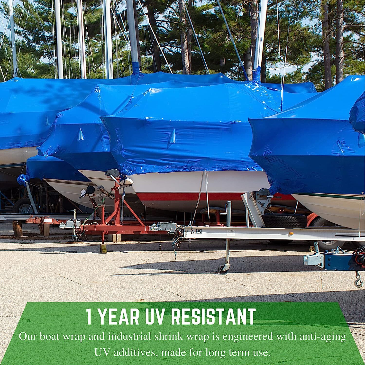 Polyethylene Plastic Shrink Wrap - 7 mil, Blue Shrink Film