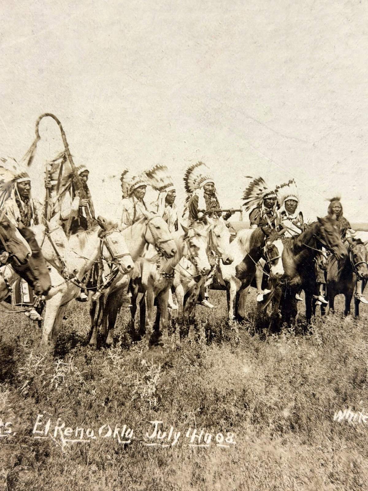 Native American Photograph Titled: "Indian Chiefs, El Reno, Okla., July 1908"