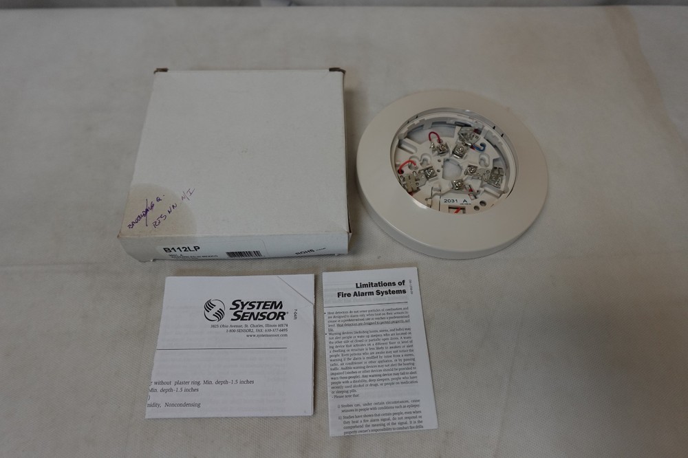 Smoke Detector Base, 6", 4 Wire W/Relay, 24 Volt. System Sensor Model #B112LP