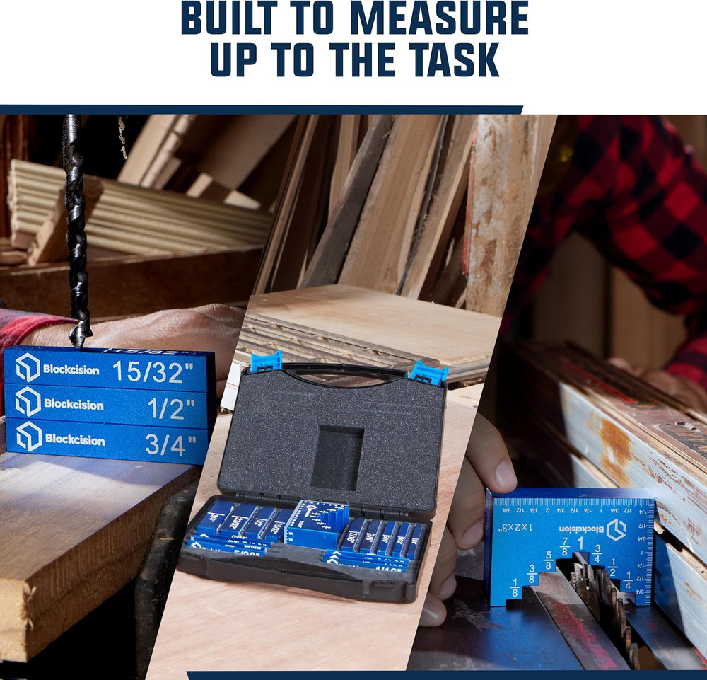 Blockcision Setup Blocks Woodworking Tools - 16 PCS Height Gauge Block Set with