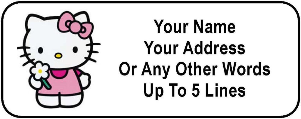 30 Hello Kitty Personalized Address Labels