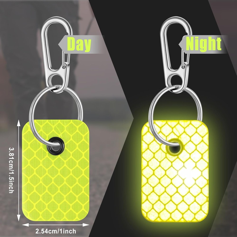 Cindeer 12 Pcs Reflective Tags Zipper Keychain Reflector Tags...