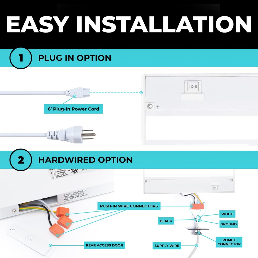 LED Under Cabinet Lighting Hardwired Linkable Undercabinet Lights for Kitche...