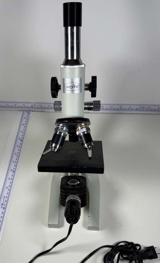 Wolfe Educational Microscope Monocular WF 10x-18MM w/ 3 Objectives - WORKS READ