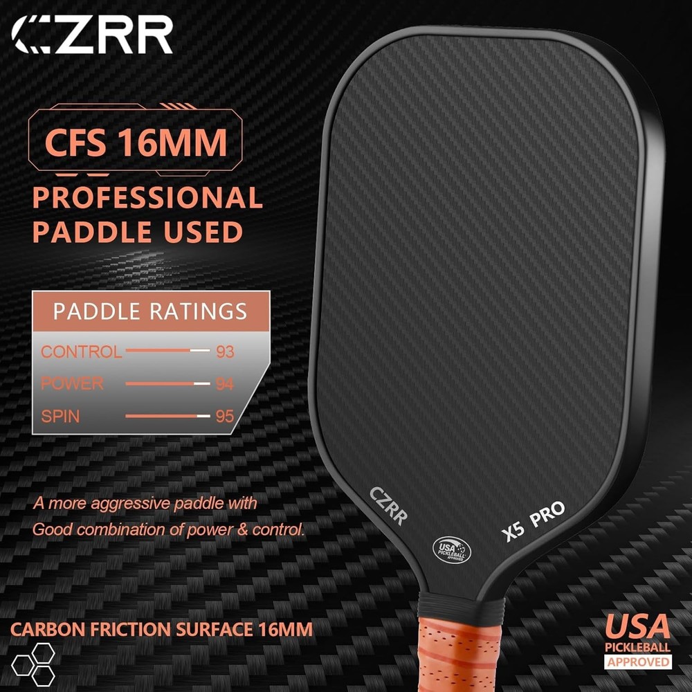 High-Performance Pickleball Paddle with 16MM Honeycomb Core for Spin Control