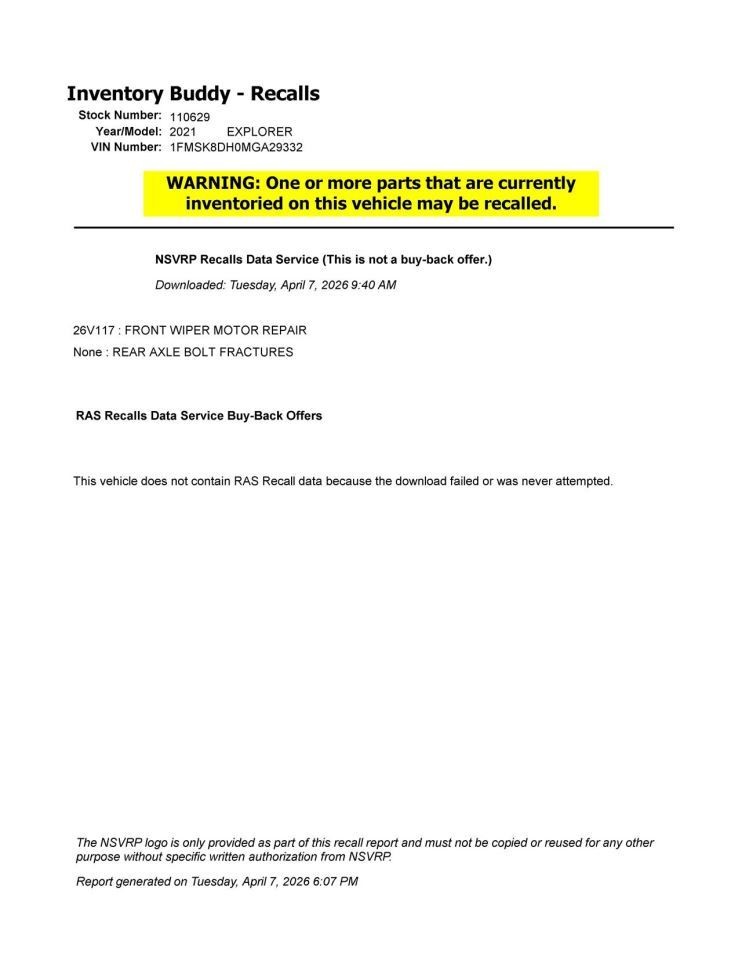 Camera/Projector Camera Windshield Mounted Fits 20-24 AVIATOR 10325885