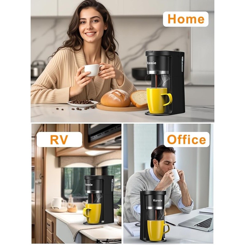 Single Serve Coffee Maker K-Cup Ground Coffee Fast Brew Compact Auto Shut-Off US