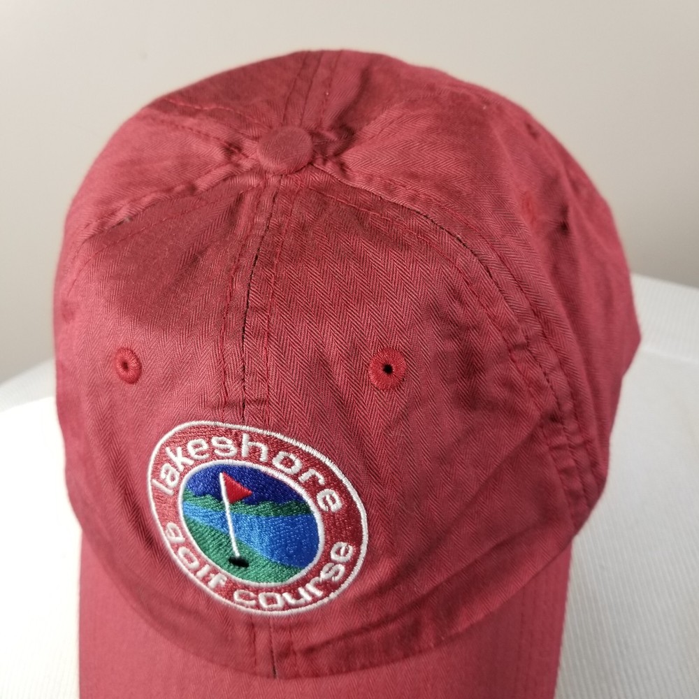Lakeshore Golf Course Hat Imperial Brand Red Baseball Cap Strapback