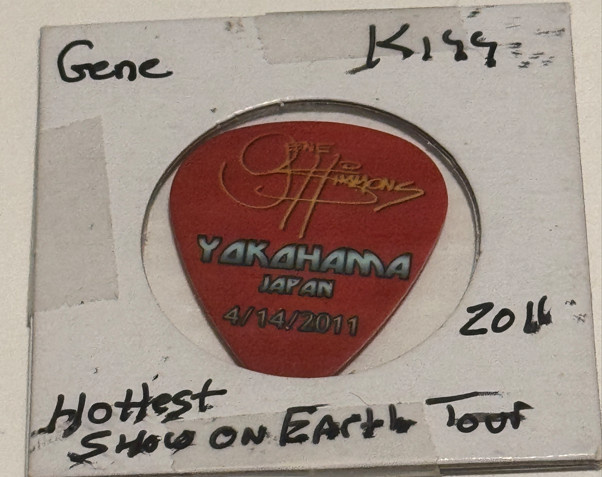 KISS GENE SIMMONS GUITAR PICK 4/14/11 YOKOHAMA JAPAN HOTTEST SHOW ON EARTH TOUR