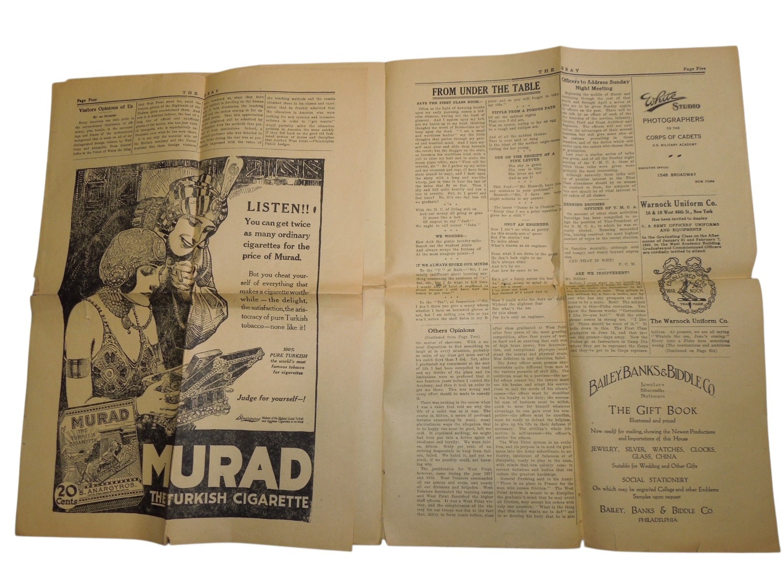 Original US Military Academy West Point THE BRAY 1920 Cadet Newspaper Q7