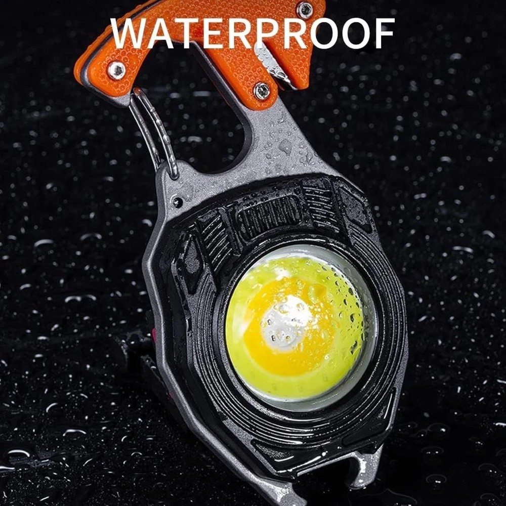 Keychain Flashlight Rechargeable Cob Keychain Work Light 6 Modes High Lumen