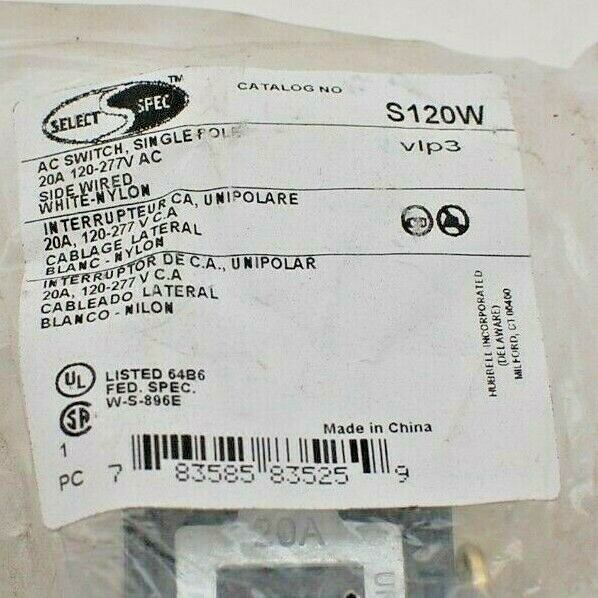 Hubbell Select Spec S120W AC Switch