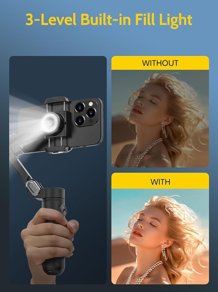 AOCHUAN 3-Axis Phone Gimbal Stabilizer iPhone Android Face Tracking