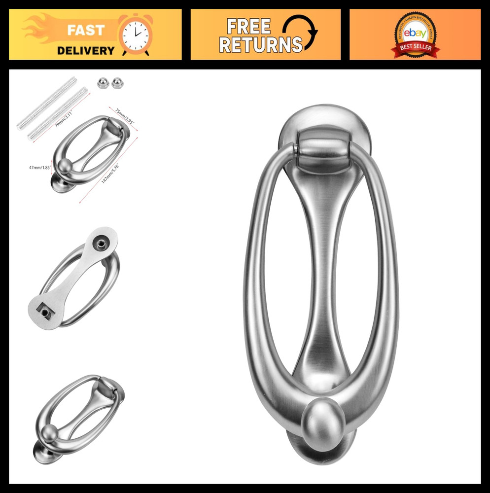 Zinc Alloy Oval Door Knocker Handle Pull - Decorative Front Door & Gate Accessor