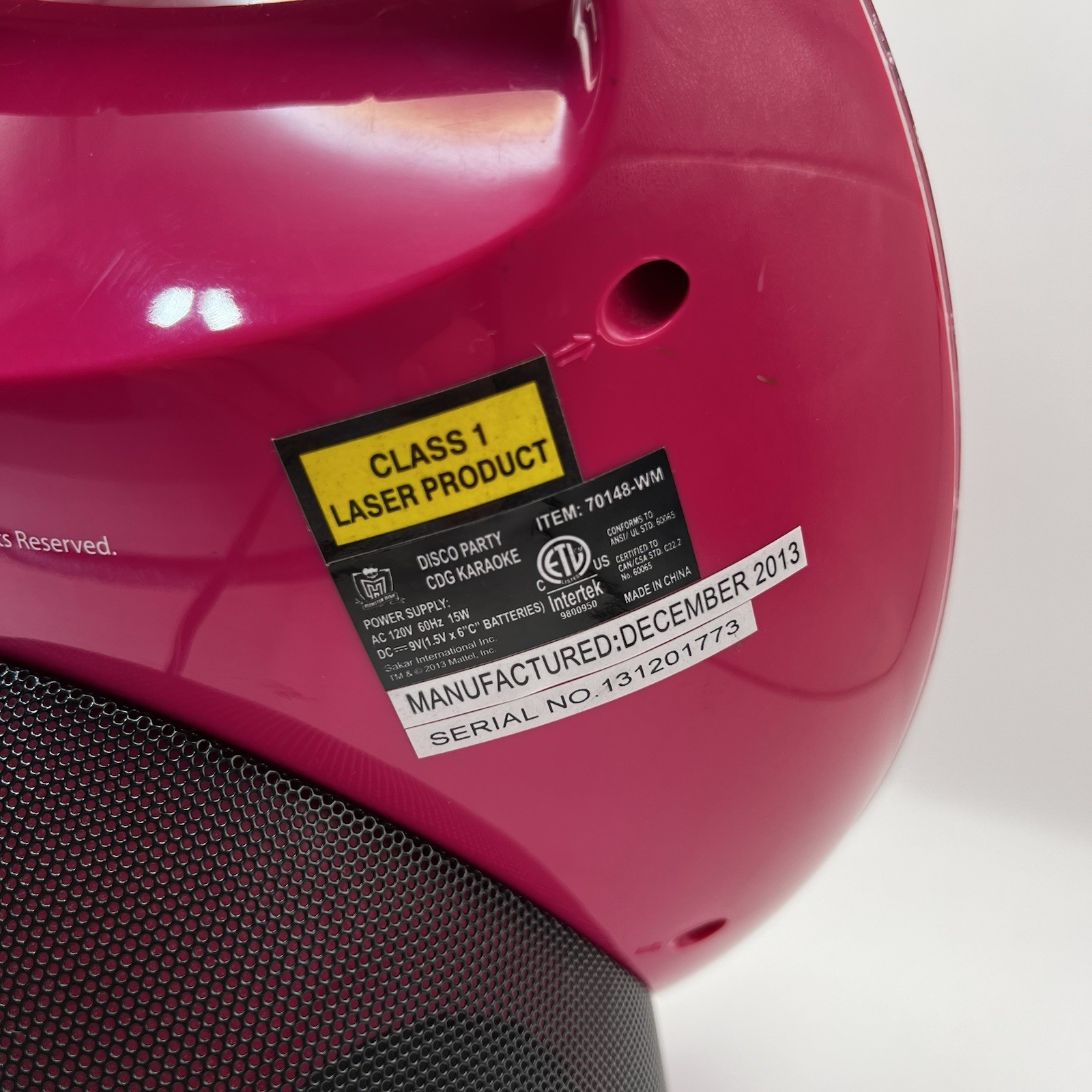 PartsRepair Monster High Disco party CD Player Karaoke Machine Light Up 70148-wm