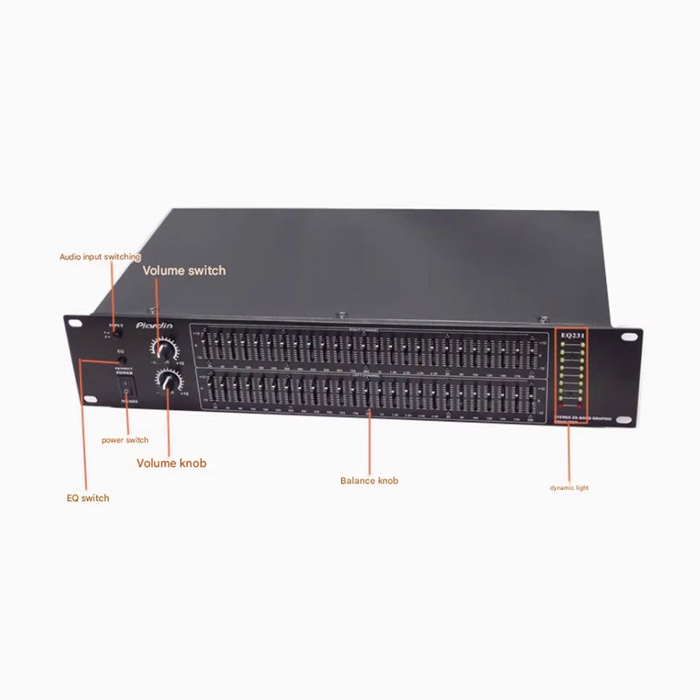 EQ231 Dual 25-Band Stereo EQ Graphic Equalizer Hifi Bluetooth Equalizer 220V