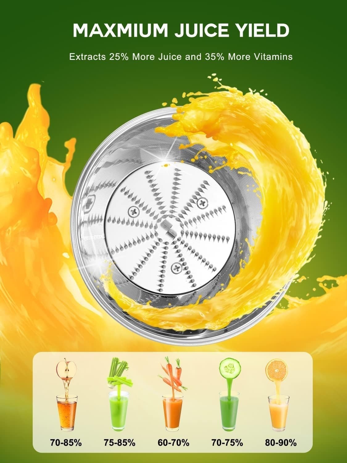 Extractor De Jugos Para Frutas Y Vegetales Acero Inoxidable Exprimidor De jugo