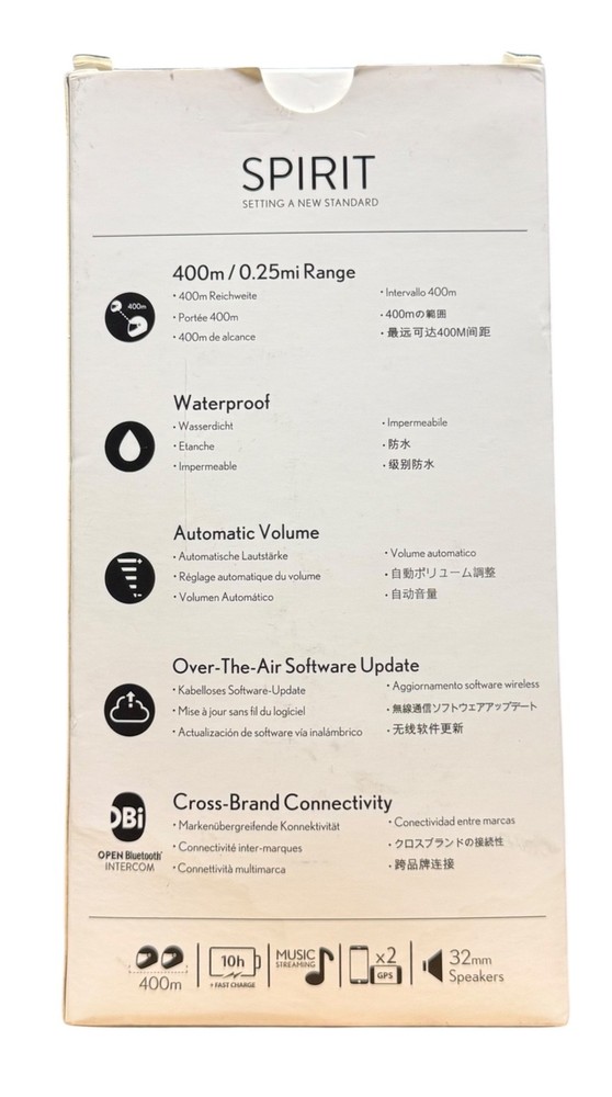 Cardo Spirit Single Bluetooth Motorcycle Intercom IP65 SPRT0001 - Open Box