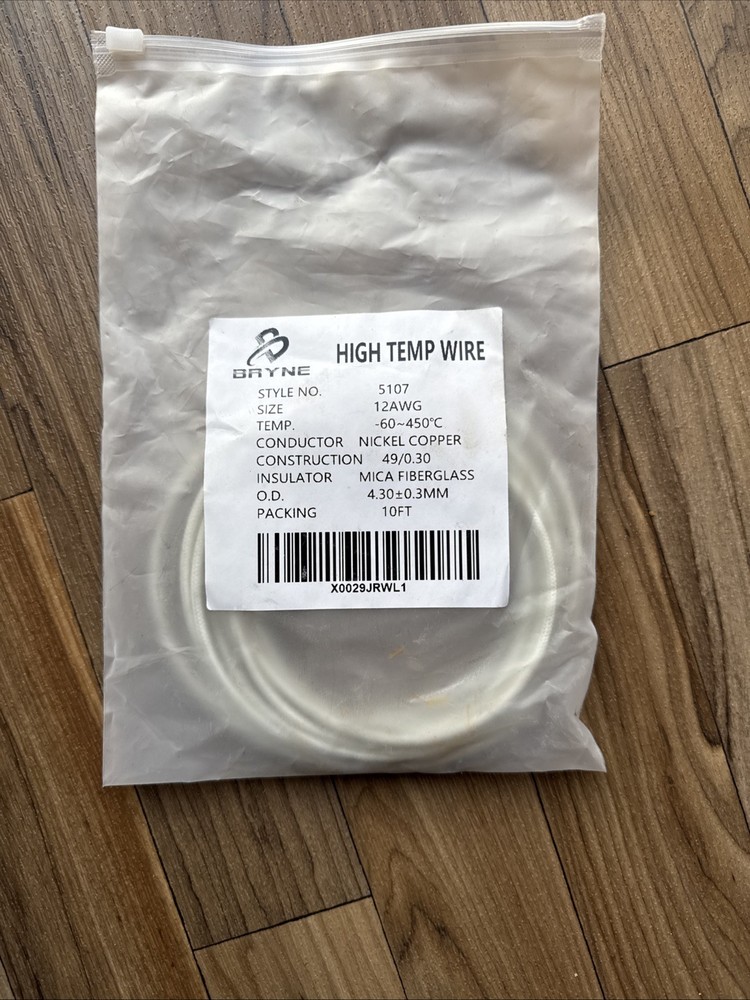 High Temp Wire 12AWG-10FT White