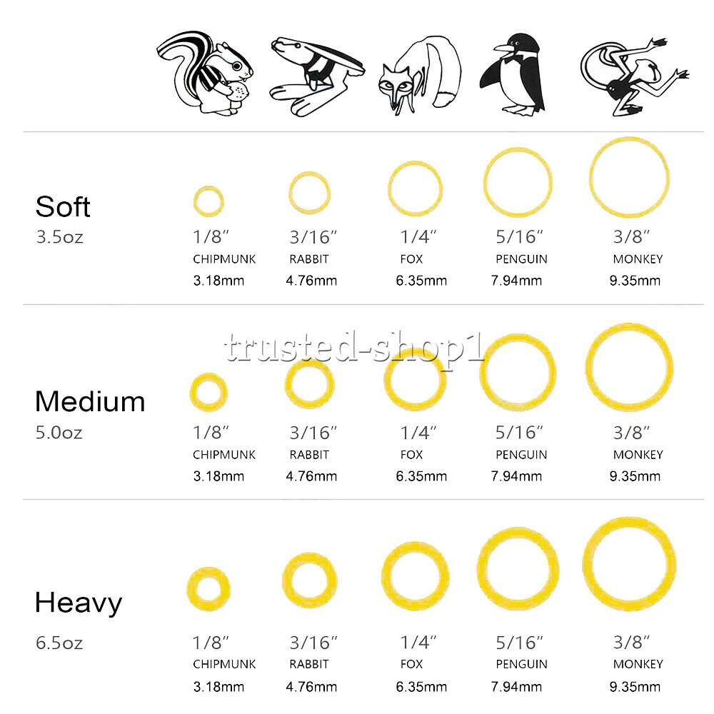 15 Sizes Dental Orthodontic Rubber Bands Elastics Latex Braces 3.5 /5.0 /6.5 oz