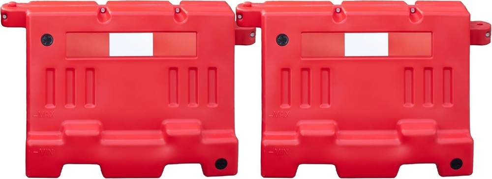 Electriduct Stackable Water Filled Plastic Traffic Safety Barriers - Red