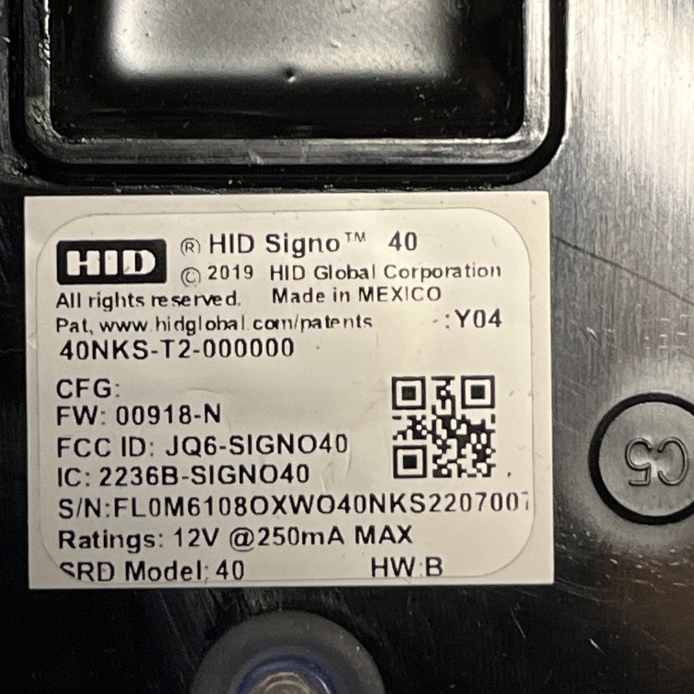 (2) HID Signo 40NKS-T2-000000 Reader - Black