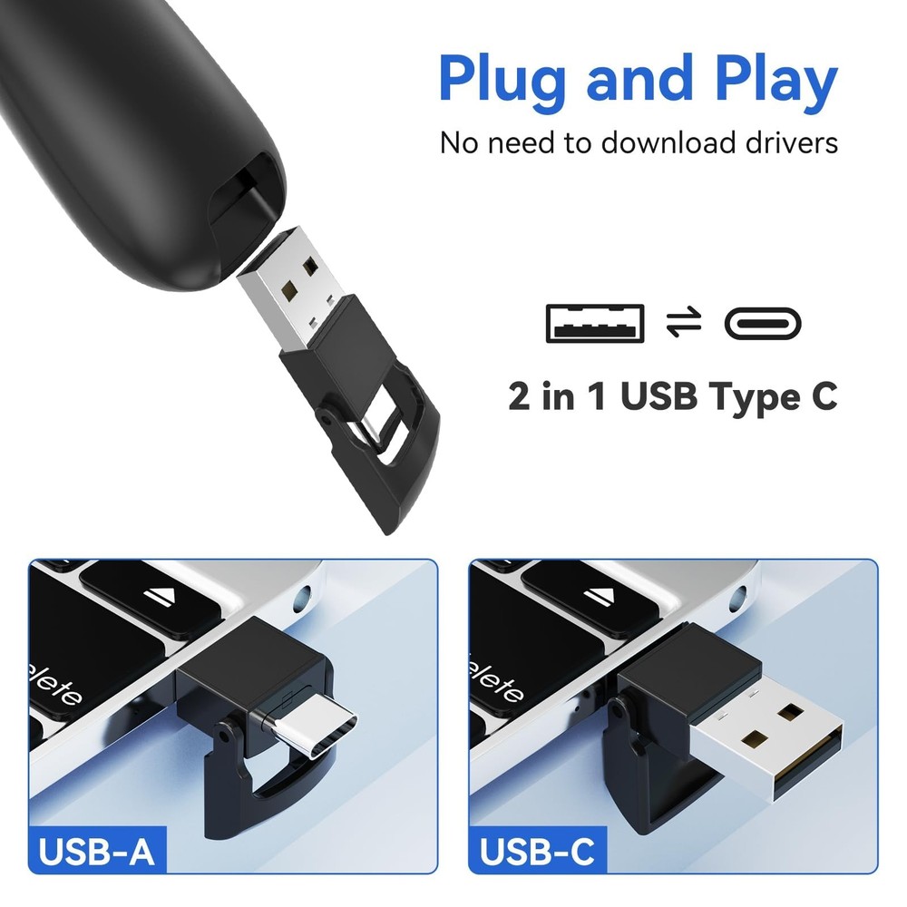 Presentation Clicker with Case Storage: Wireless Presenter Remote: Red Laser ...