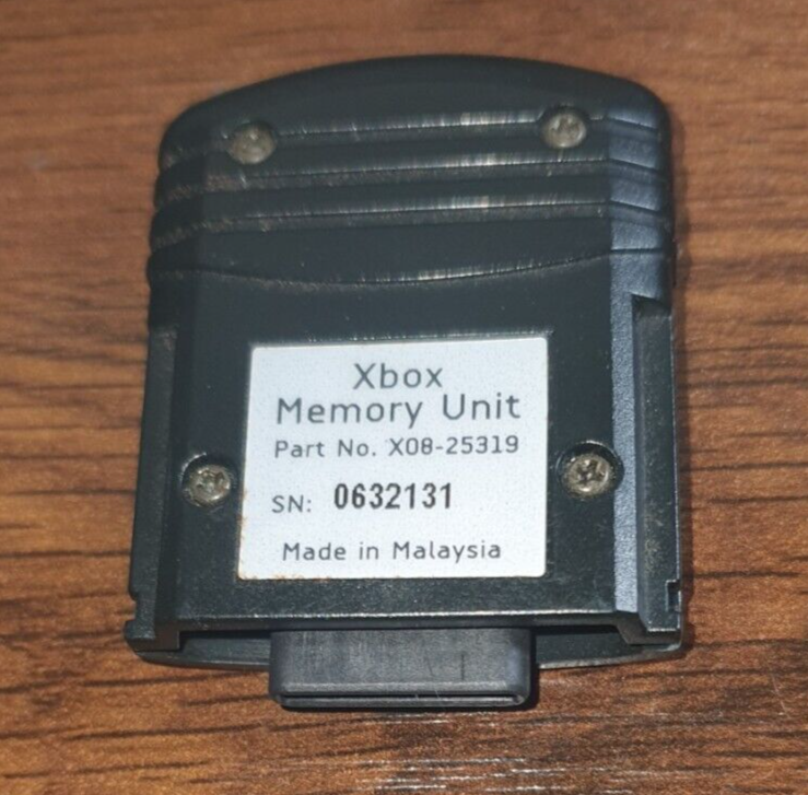 OEM Microsoft Original Xbox Memory Unit X08-25319 Authentic Tested Clean Black