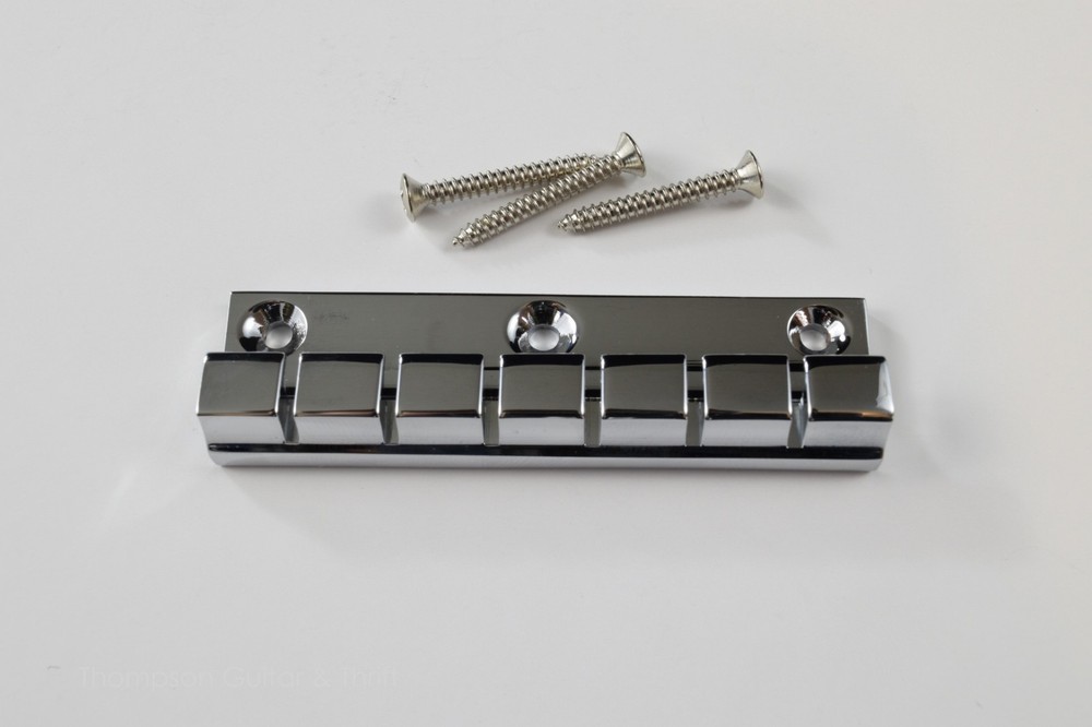 6, 12 String Flat-Mount 3-screw Tailpiece in Chrome and Gold