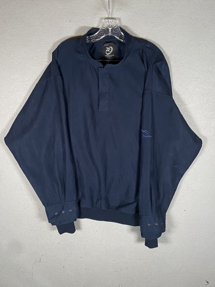 Zero Restriction Blue L/S Microfiber Poly 1/4 Zip Pullover Golf Windbreaker L