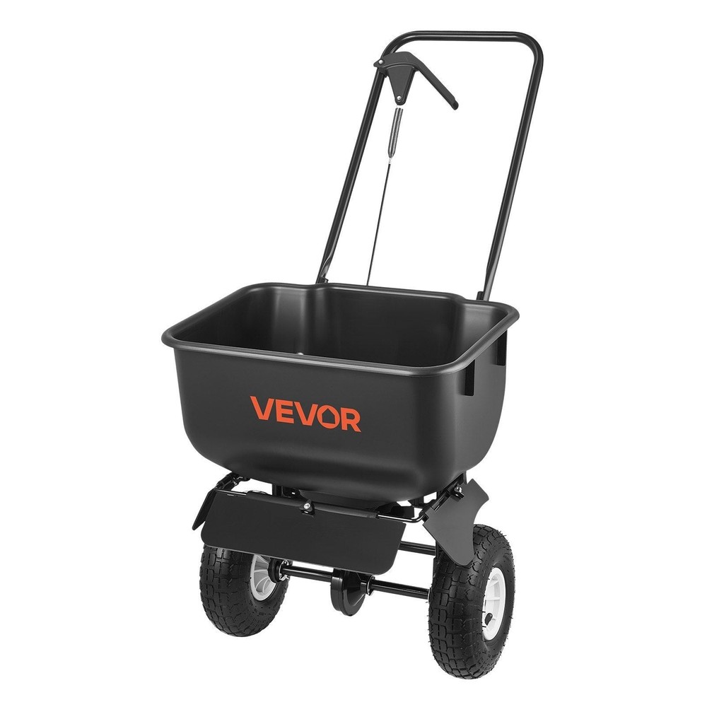 Push Lawn Spreader, 12ft Spreading Width, Broadcast Spreader with 80lbs Load