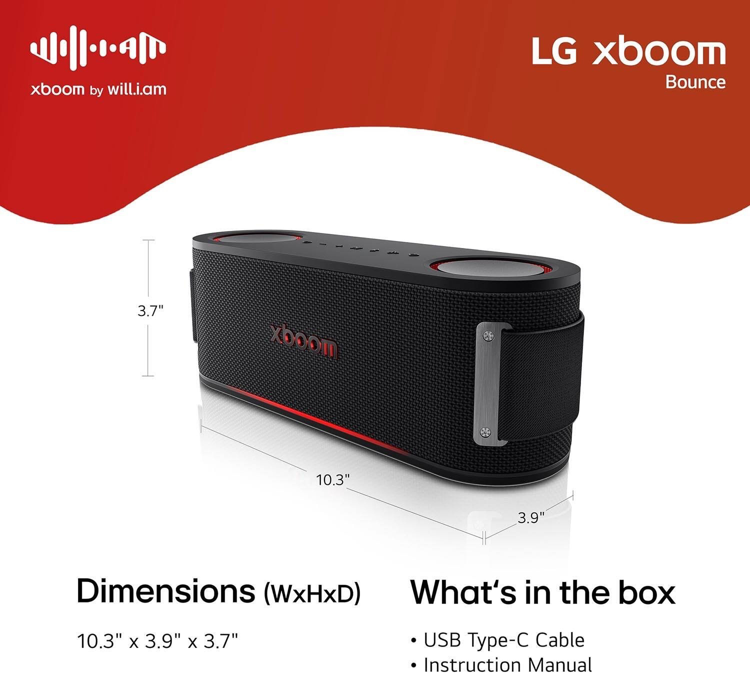 LG xboom Bounce Core by will.i.am | Bluetooth Speaker - Brand New in Box