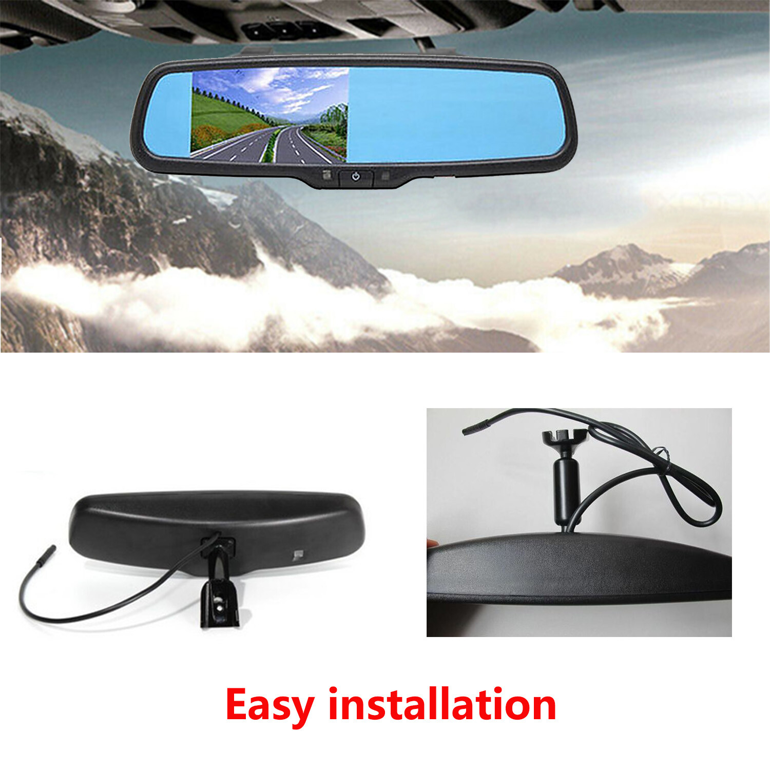 For Ford F250/350 2004-2015 Backup Rear View Mirror Monitor 4.3 Inch Replacement