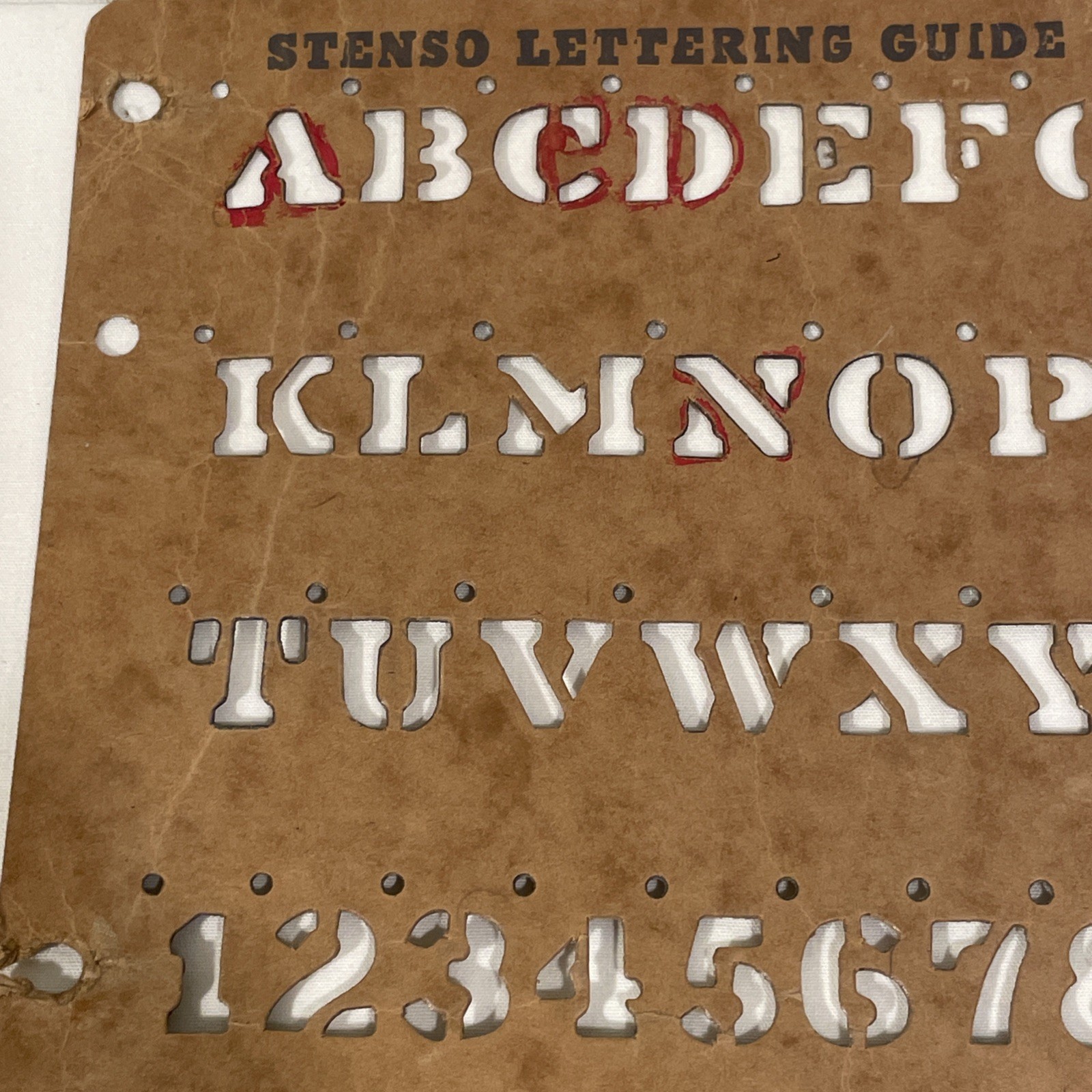Vintage 1960’s Stenso Lettering Co - Lettering Guide Stencil No. 12, 1/2 Inch