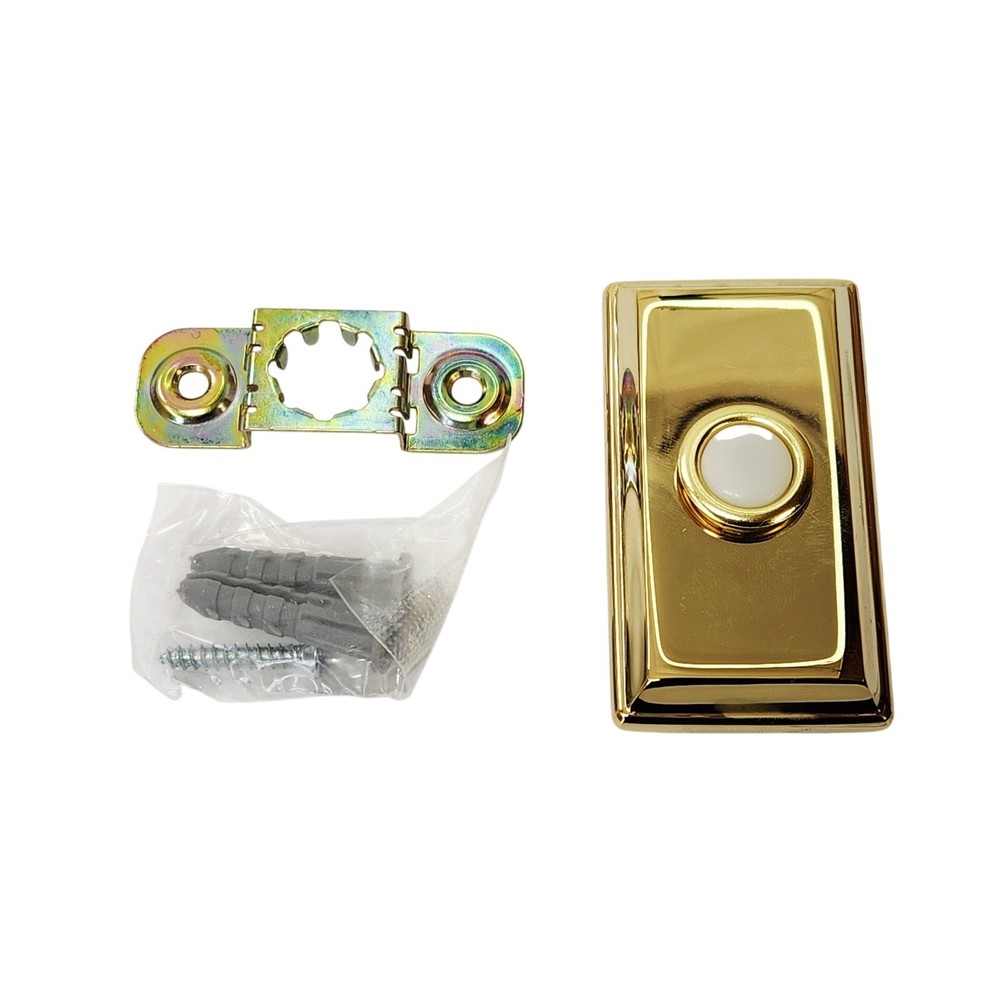 Baldwin 4860.003 Estate Rectangular Doorbell Button - Lifetime Polished Brass