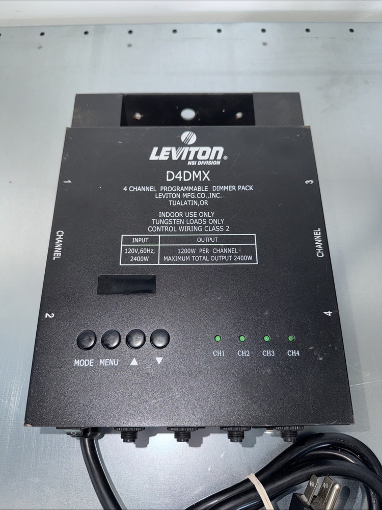 Leviton NSI D4DMX 4 Channel Programmable Dimmer Pack - TESTED